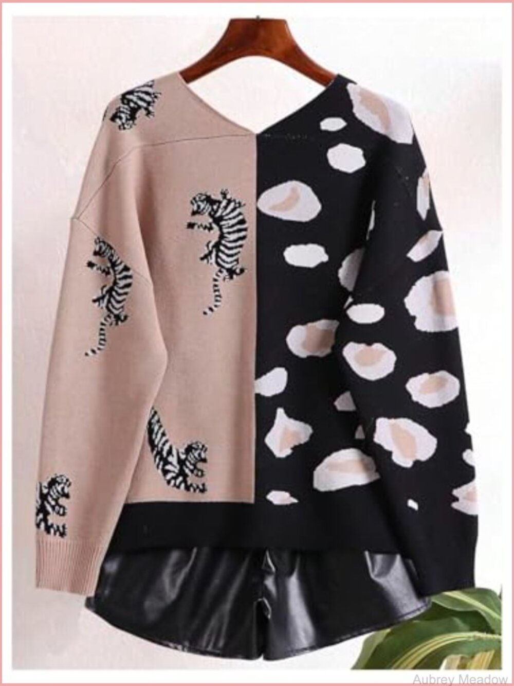 Leopard Print V-Neck Button Down Cardigan Long Sleeve Lightweight - Picture 3 of 6